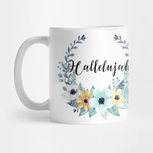 Hallelujah Floral Wreath Mug